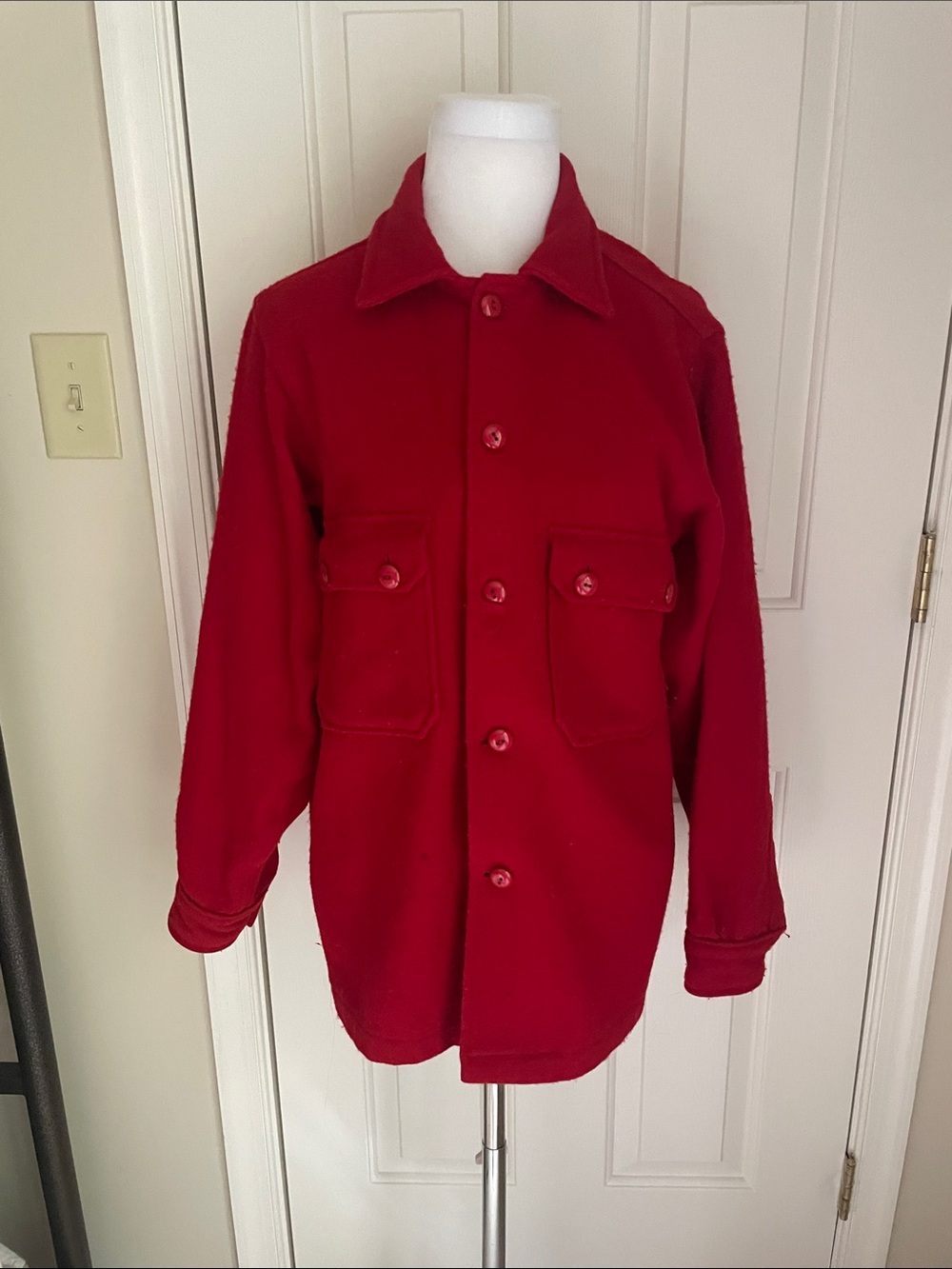 Vintage 1960s Red Wool Official Boy Scout Jacket